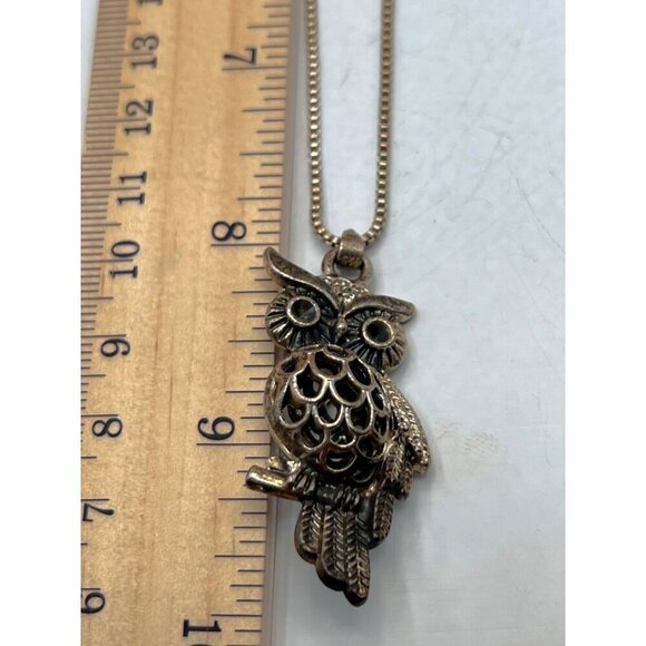 Sterling Silver 925 Chain With Stainless Steel Owl Pendant    A100 - Picture 8 of 9